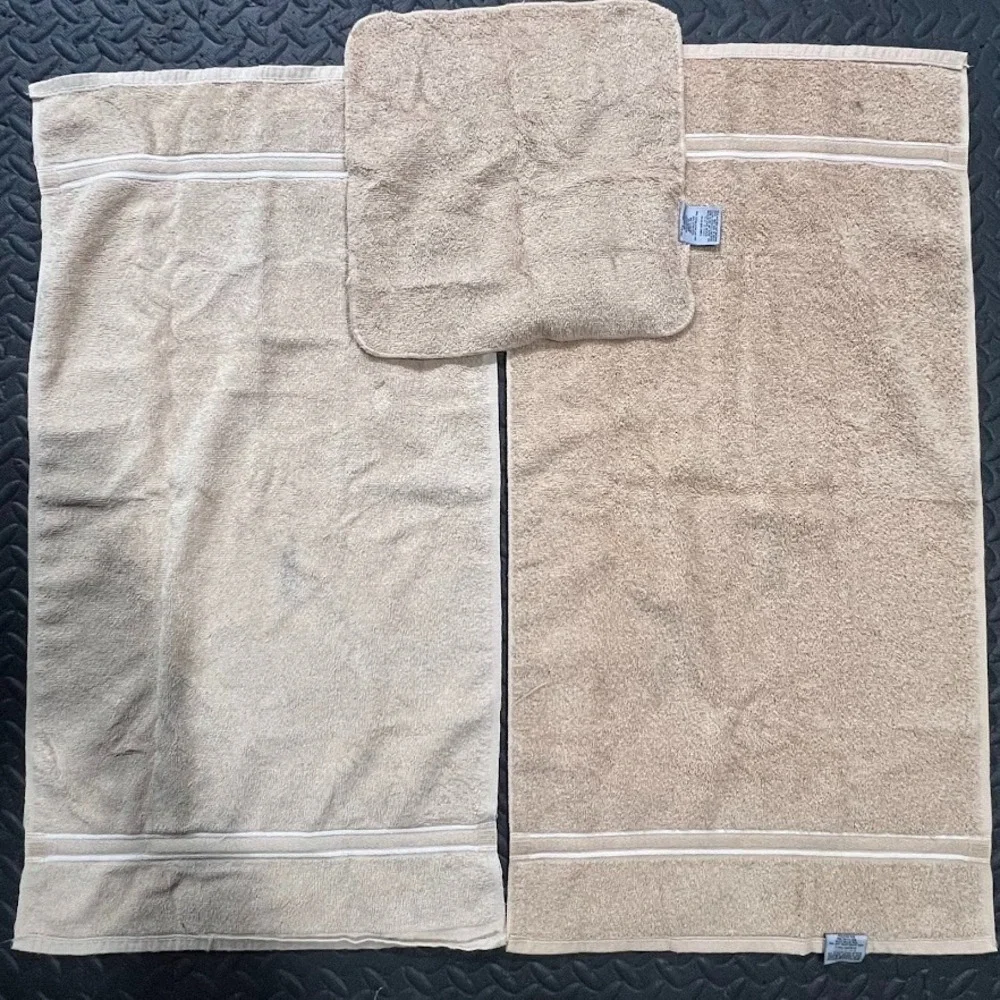 Vintage Utica Canadian Goose Towel Set 3 Pc Bath Hand Washcloth 80s Retro Cabin